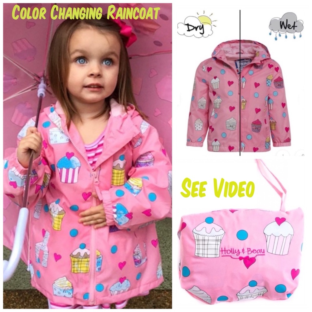 Raincoat Color Changing  Cupcake Print
